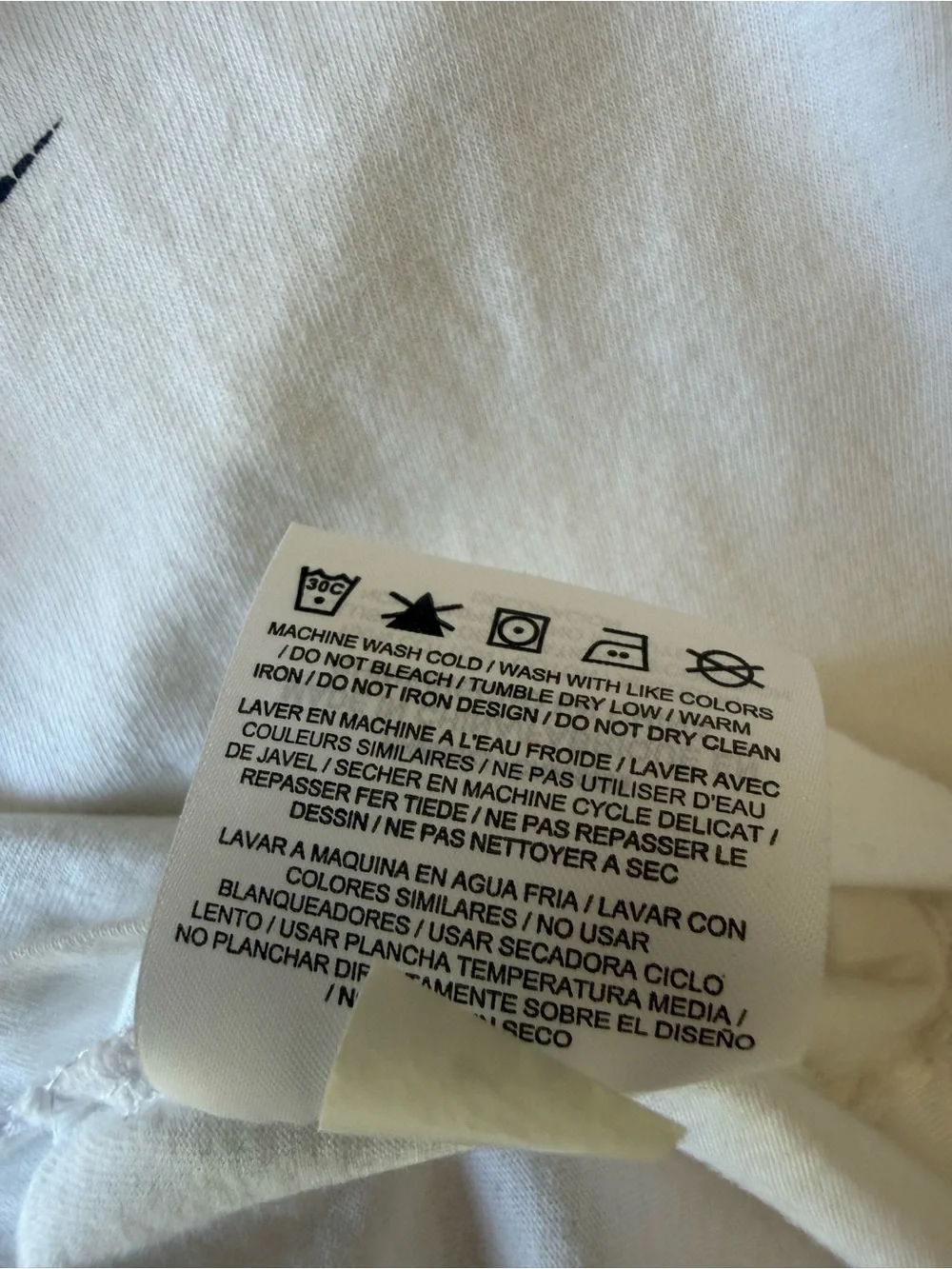 Nike White Tee with Black Dotted Swoosh Size Medium